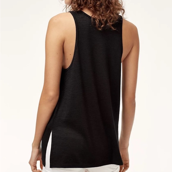 Wilfred Free Black Flowy Ornella Side Slit Tank Top Women’s Size M - Picture 2 of 8